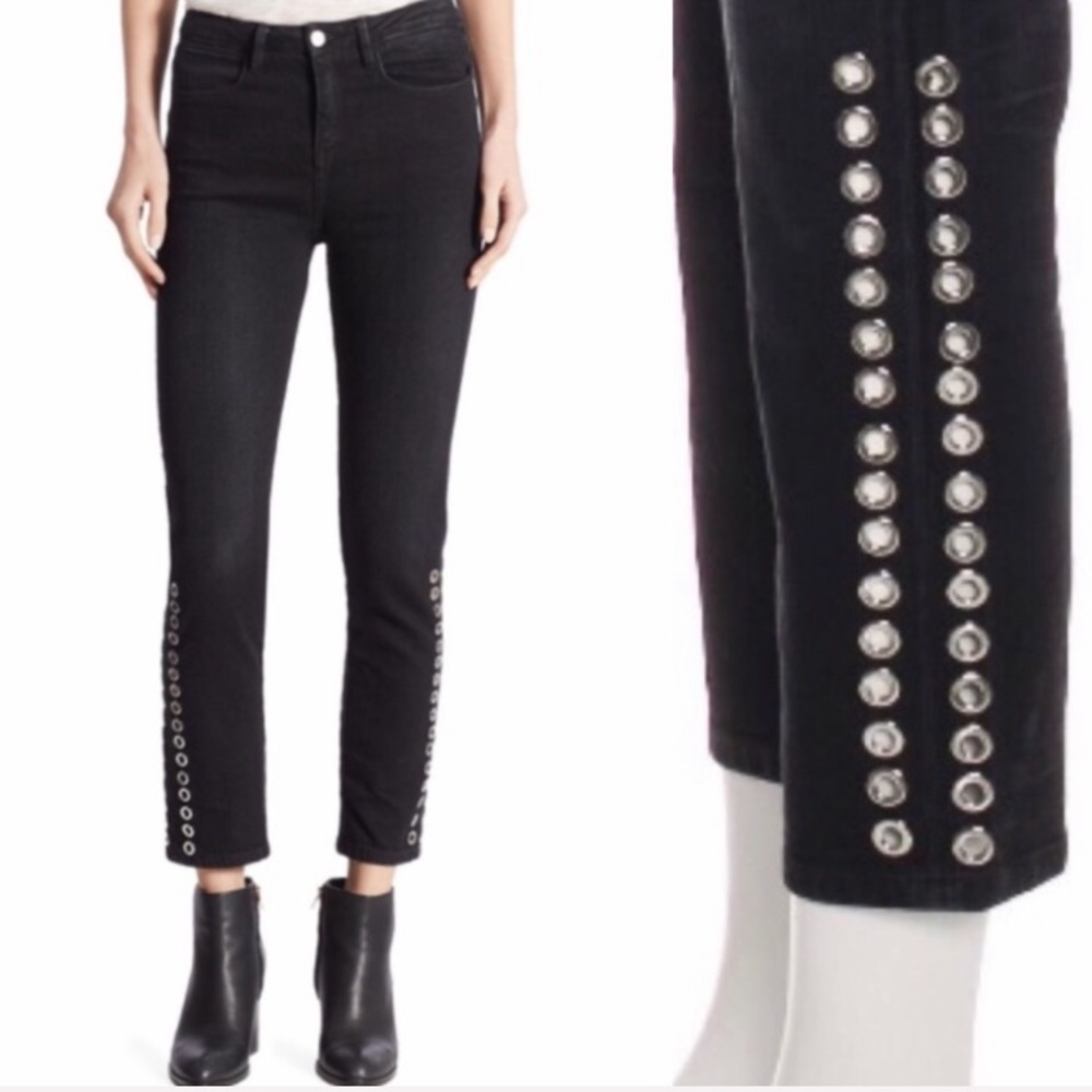 BROCKENBOW Grommet straight leg high waist crop